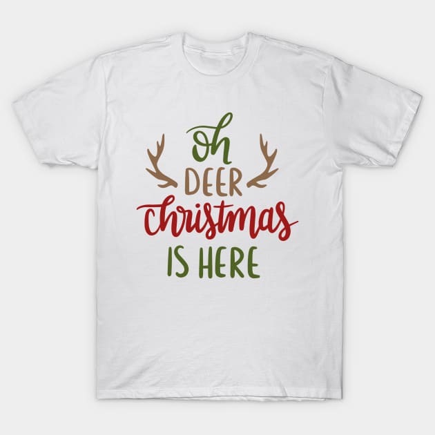 oh deer christmas is here T-Shirt by inkelelowor